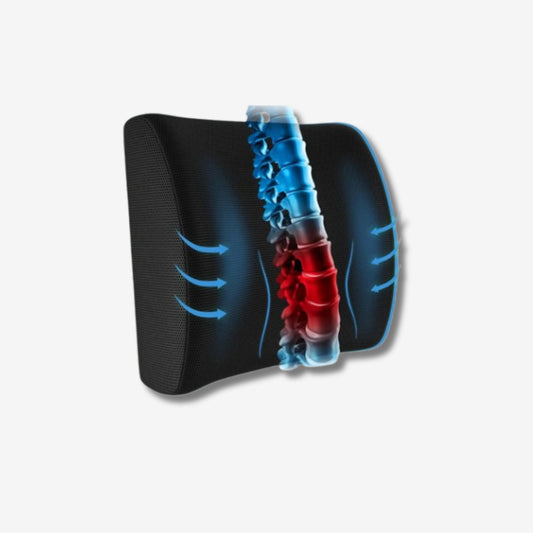 Orthopedic back cushion for lumbar support and pain relief