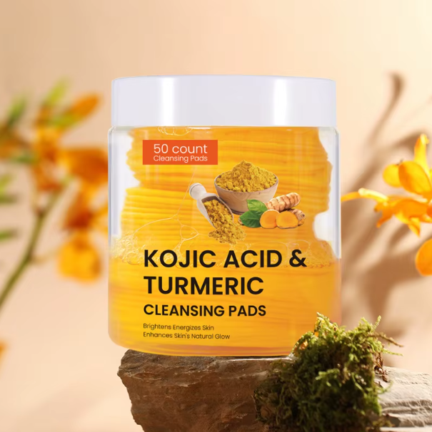 Turmeric Kojic Acid Cleansing Pads for exfoliation and skin brightening