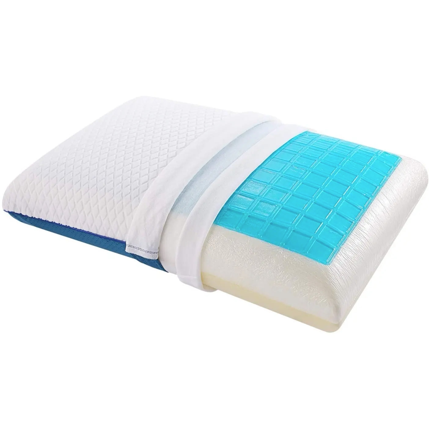 Cooling orthopedic pillow for neck pain relief and spinal support, perfect for summer sleeping