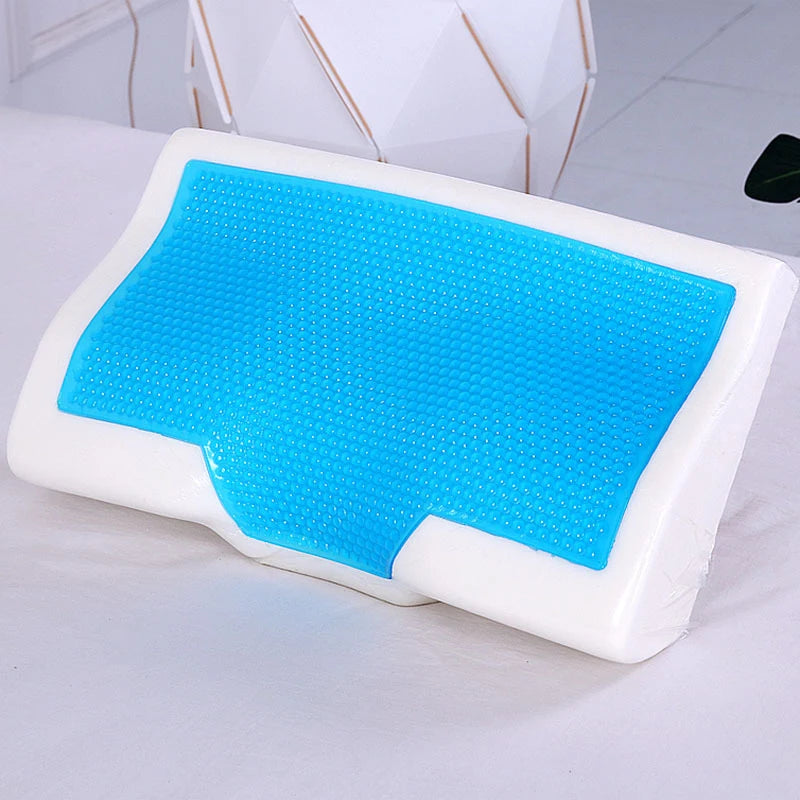 Premium orthopedic cooling pillow without cover, showcasing its structure and materials