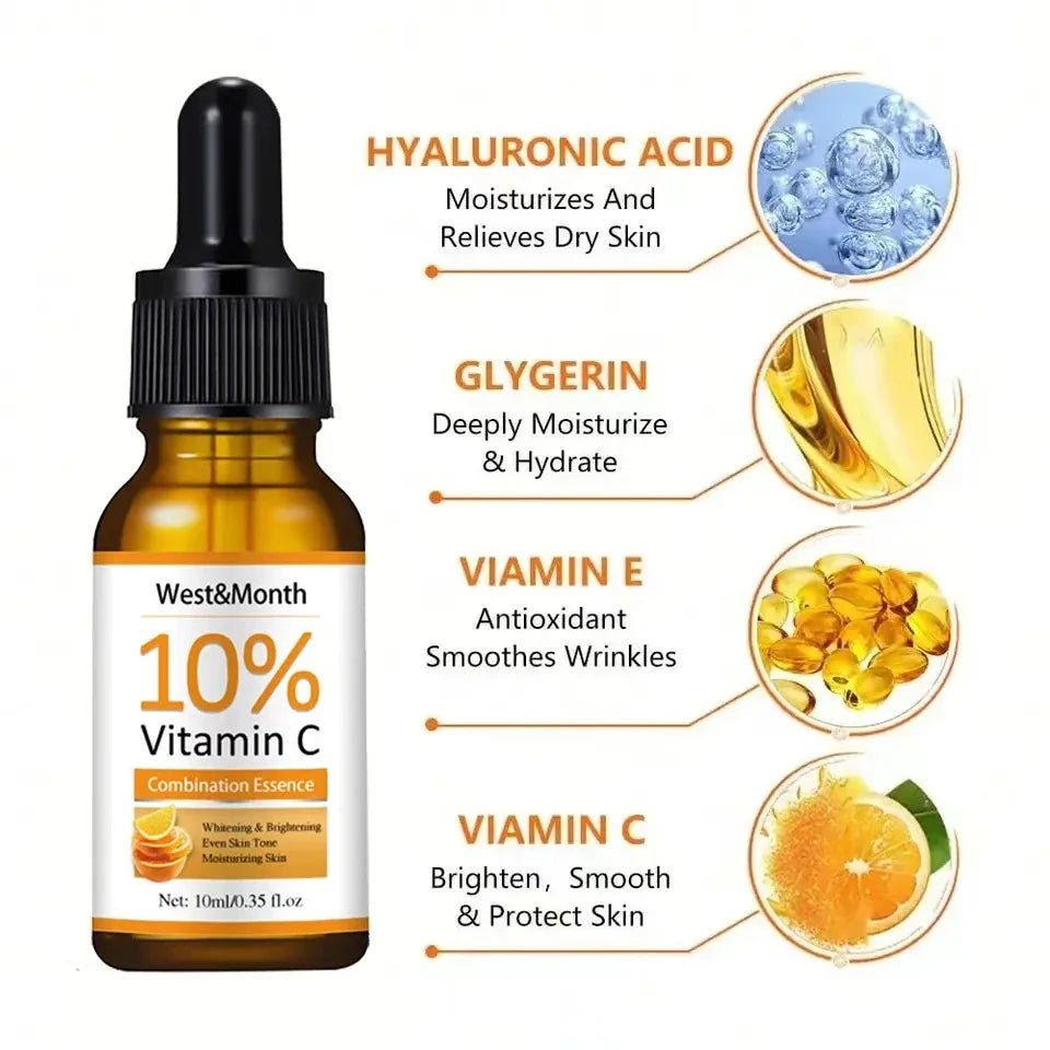 Key ingredients of Vitamin C Facial Essence for dark spot removal and anti-aging care