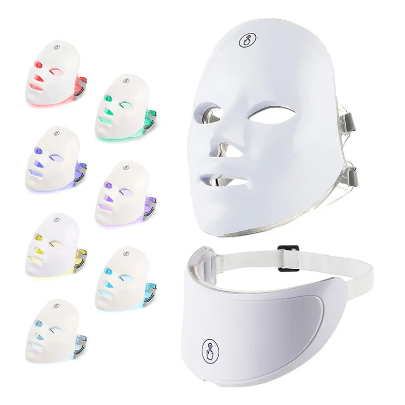 Face & Neck LED Therapy Mask with 7 wavelengths for skin rejuvenation and anti-aging