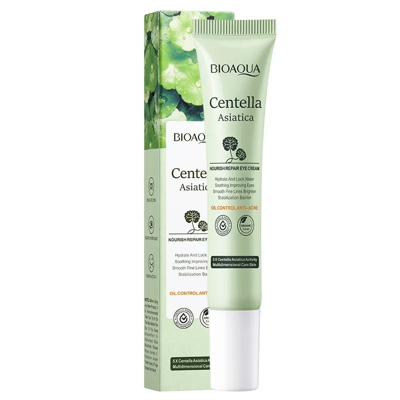 Centella Asiatica eye cream for hydration, wrinkle reduction, and under-eye care