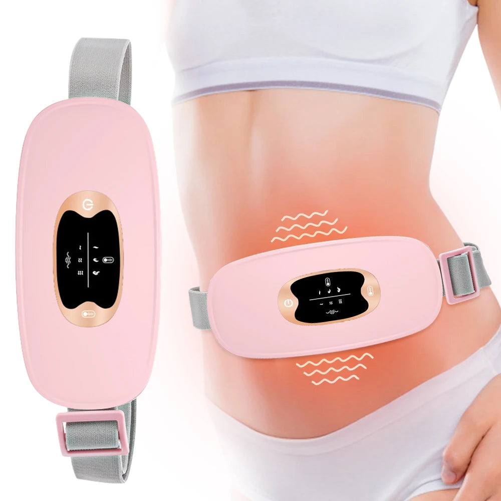 Showcasing the effects of the warming waist belt for menstrual pain relief and abdominal massage