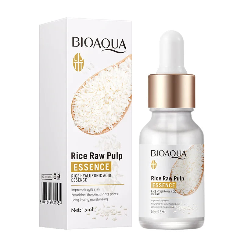 BIOAQUA Rice Serum for hydration, anti-wrinkle benefits, and pore & acne care