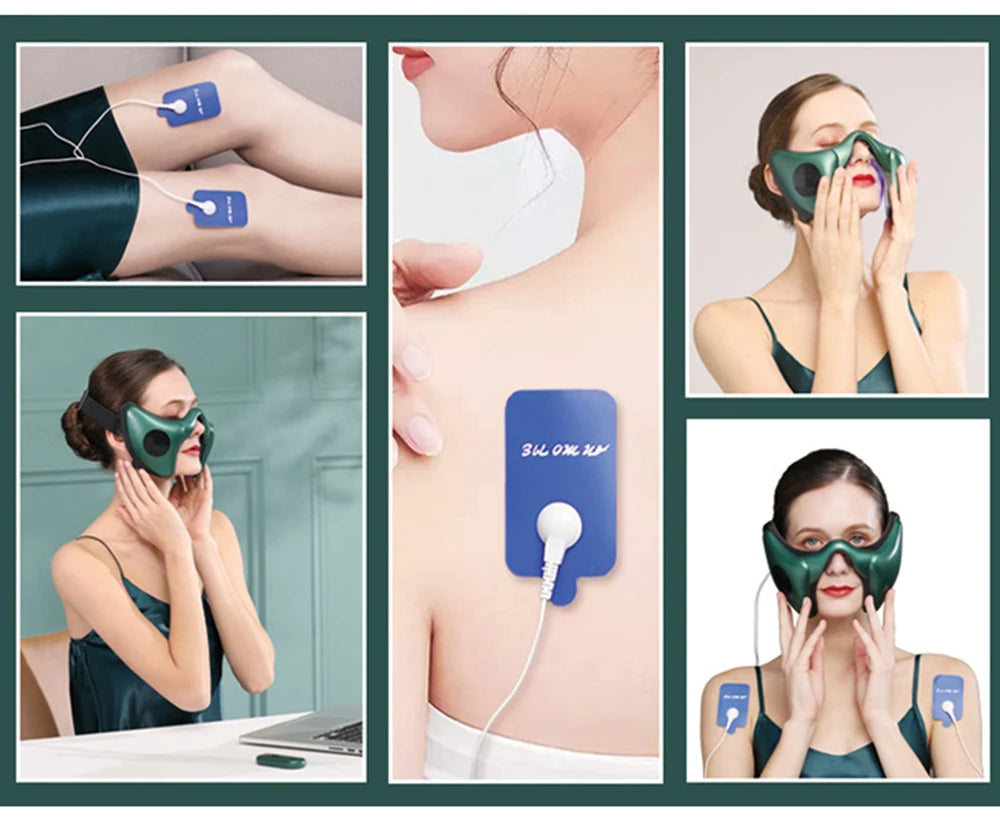 Usage of the smart facial massager for skin relaxation, improved circulation, and facial rejuvenation