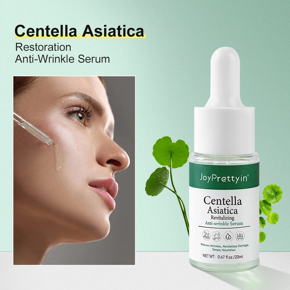 Hyaluronic acid-infused Centella face serum for anti-aging and lifting care.